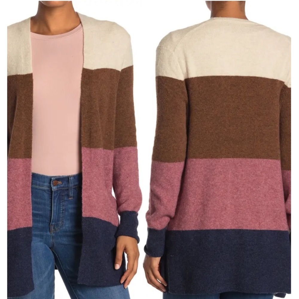 MADEWELL Stripe Print Cozy Short Walker Cardigan